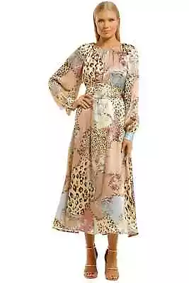 $419 • Buy Scanlan Theodore Silk Animal Chain Print Dress Size AU 8