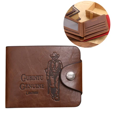 $7.61 • Buy Men Wallet With Zipper Pocket Vintage Slim Money Clips Cases