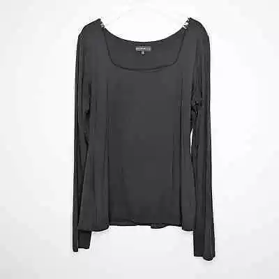 Marcella Black Yvonne Top Long Sleeve Square Neck Stretch Double Layer Jersey • $49