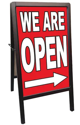 WE ARE OPEN Sidewalk A-Frame Banner Sign Rb 172875 • $99.95