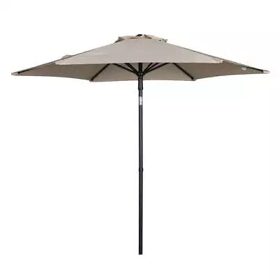 7.5 Ft Push-Up Round Market Umbrella6 Ribs Tan • $41.56