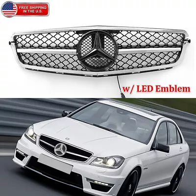 AMG Front Grill Grille W/Star For Mercedes Benz 2008-14 W204 C200 C250 C300 C350 • $82.35