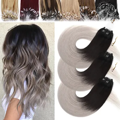 US Micro Beads Easy Loop Ring Tip 100% Remy Human Hair Extensions 50G-100G THICK • $87.48