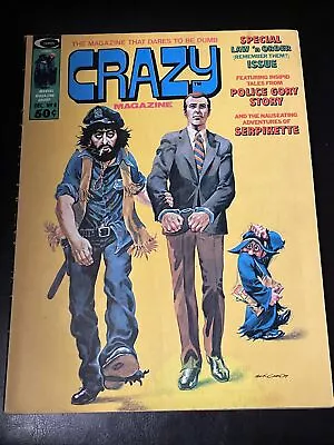 Vintage 1974 Curtis Marvel CRAZY Magazine Issue No. 8 Law ‘n Order Police • $5.99