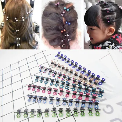 1 PCS Girls Sweet Rhinestone Crystal Flower Mini Hair Claws Clips Clamps Cute • $0.72