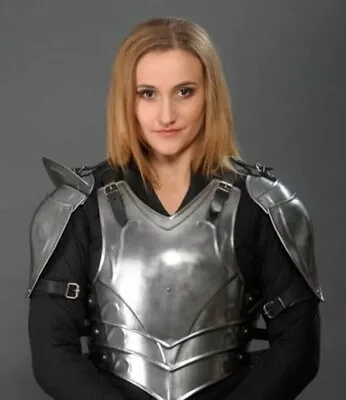 Medieval Lady Cuirass Costume Elf Fantasy Costume Elven Steel Armor Halloween • $197.39