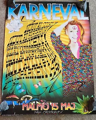 Vintage KARNEVAL 15th MARDI GRAS Poster FRIA MANNISKAN • $58.79