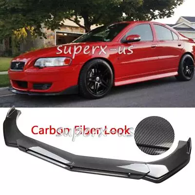 For Volvo S40 S60 S70 S80 Carbon Fiber Front Bumper Lip Spoiler Splitter Kit • $62.95