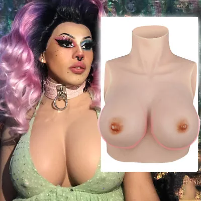 Silicone Breast Forms C-G Cup Breastplate Boobs Crossdresser Cosplay Drag Queen • $93.05