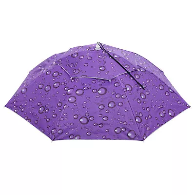 OD 37.4  Umbrella Hat Oxford Double Layer Cap With Adjustable Strip Purple • £17.45