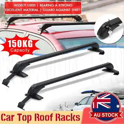 Universal Car Top Roof Racks Carrier Pair Cross Bar Aluminium Alloy Lock 150KG • $53.79