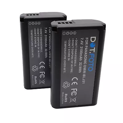 2 X Battery For Panasonic DMW-BLJ31 - 3100mAh | Lumix DC-S1 DC-S1R • £30.26