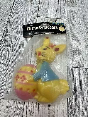 Vintage Easter Paper Art Party Decors Plastic Easter Bunny Collectible NIP • $4.99