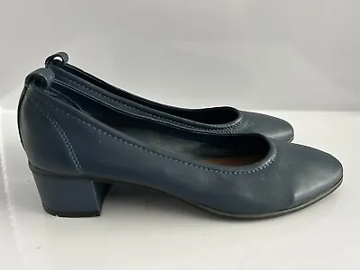 M&S Blue Leather Flat Shoes Uk Size 6.5 Marks And Spencer • £8.99
