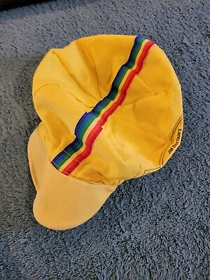 Mens Vintage Cycling Cap Yellow Once Size • $14