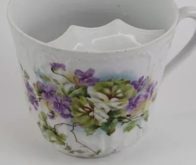 Violet Flowers Moustache Cup Mug Floral Purple Green Coffee Tea Hipster Manly • $14.99