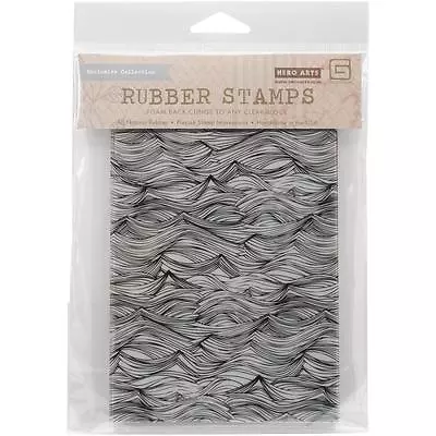 $10.95 • Buy Hero Arts  WAVES  Background Cling Basic Grey Rubber Stamp 