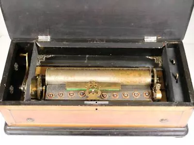 SUBLIME HARMONY ANTIQUE CYLINDER MUSIC BOX Two Combs PVF To Restore WORKING • $270.06