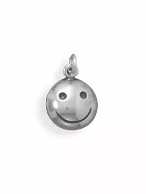 Smiley Face Charm Antiqued Sterling Silver • $15.10