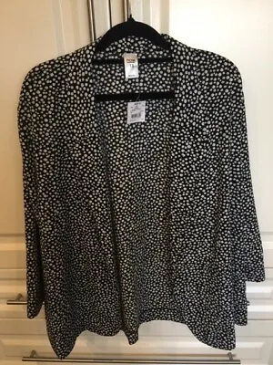 Women's Ruched Sleeve Blazer - Kmart - Now Brand - Black & White - Size 18 • $25