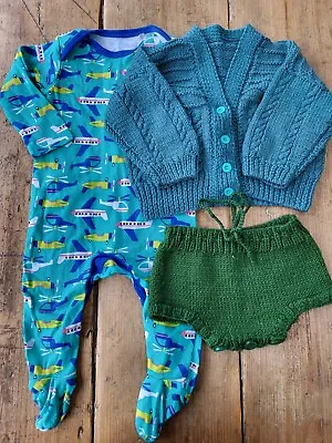 Baby Clothes Bundle 6 9 Months Handmade Knit Bloomers Mini Club Babygrow • £3