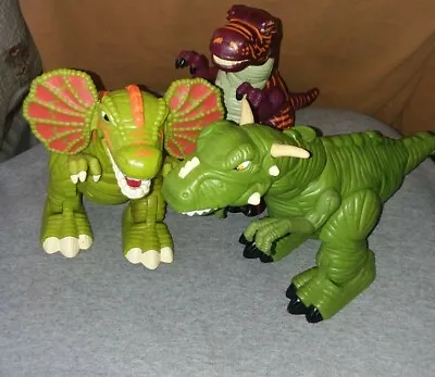 Lot Of 3 Large Imaginext 2006 Dinosaurs Walking And Roaring All Work Raptor Rex  • $26.99