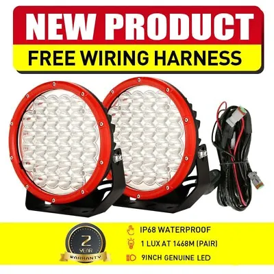 RED 9 Inch 2PCS LED Spot Driving Lights Round Offroad Work 4x4 Truck SUV 12V 24V • $109.88