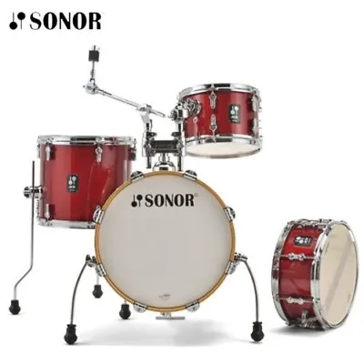 Sonor 4pc AQX Jazz Drum Set Red Moon Sparkle Kit • $669