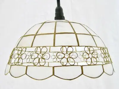 Capiz Shell Lampshade  Large Centre Light 12 Ins Wide   Pearly Delicate Organic • £17.95