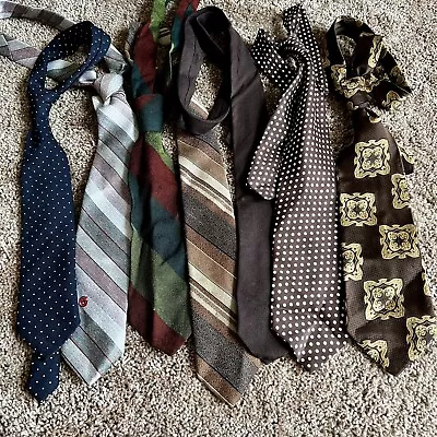 Vintage 50s 60s Retro Hand Made Fabric Cotton & Wool Necktie Lot 7 Lilly Dache • $24