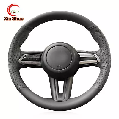 Black Artificial Leather Car Steering Wheel Cover For Mazda CX-30 CX30 Mazda 3 • $44.90