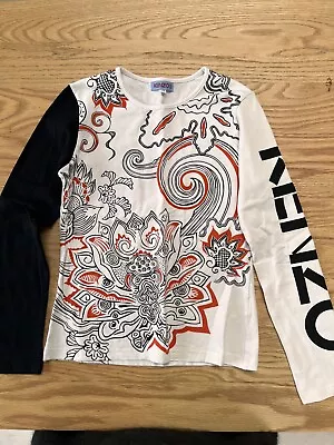 $42.50 • Buy Kenzo Kids Size 14 Teen Unisex Boys Girls Long Sleeve Black And White Top