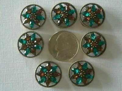 2 Hole Slider Beads Wheels Blue Zirchon & Sm Topaz  #7 • $6.95