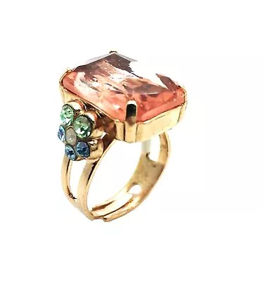 Ring By Mariana Songbook Coll. Charming Peach Lt Sapphire & Chrysolite Austr... • $74