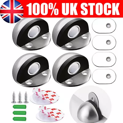 £6.96 • Buy 4X Magnetic Door Stop Holder Catch Stops Hook Wedge Stainless Steel Door Stopper