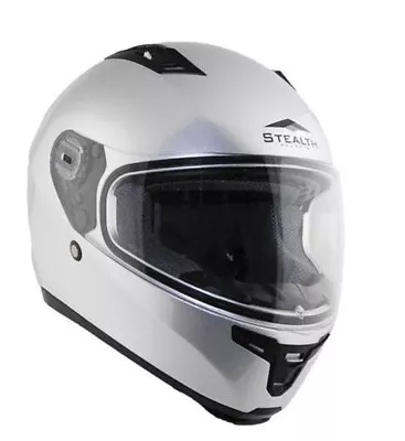 Vega Stealth F117 Silver Full Face Motorcycle Helmet Adult Size XS • $31.99