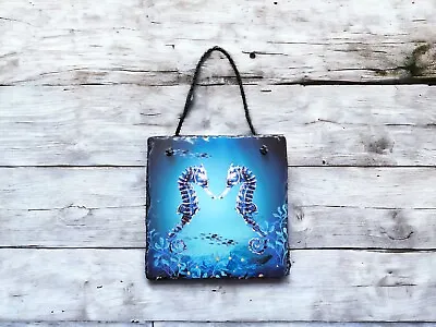 Seahorse Picture Seahorse Wall Art Coastal Decoration Seahorse Gift 14x14cm • £18.99