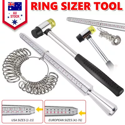 Ring Sizer Size Adjuster Gauge Tool Set Jewelry Finger Measuring Stick Mandrel • $15.95