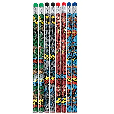 $6.99 • Buy Justice League Heroes Unite Birthday Party Favours Prizes Lead Pencils Pk 8