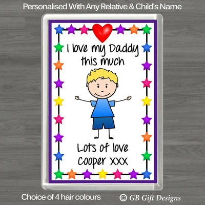 £3.95 • Buy Personalised Gift/Magnet/I Love You/Mum/Daddy/Nan/From A Boy/Xmas/Birthday