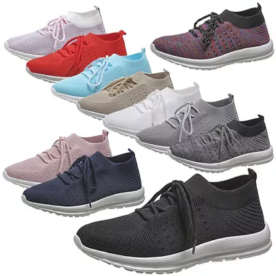 Women's Hiking Walking Shoes Fashion Fitness Running Trainers Gym Jogging Sports • £6.99
