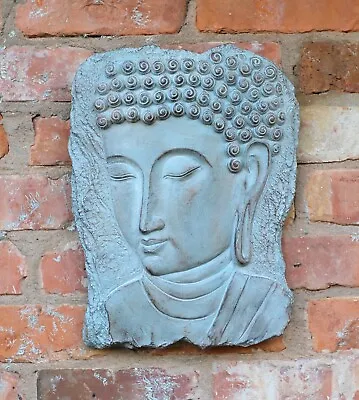 £13.95 • Buy Garden Ornament Plaque Buddha Head Sculpture Indoor Outdoor Decor Stone Ceramic