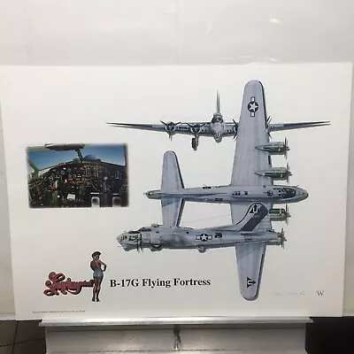 B-17G Flying Fortress Hand Signed Print 26”x20” • $69