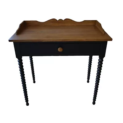 Antique Restored Side End Table Black Painted Stand • $395