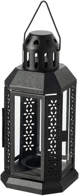 $18.99 • Buy IKEA ENRUM Lantern F/tealight Indoor Outdoor Black Pale Pink 8 ¾  