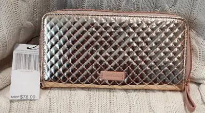 Vera Bradley Iconic RFID Accordion Wristlet Rose Gold Shimmer • $30.57