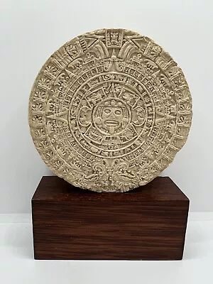 Hana Mexico Aztec Calender Resin Wood Mounted Sculpture Museum Collection • $25.99