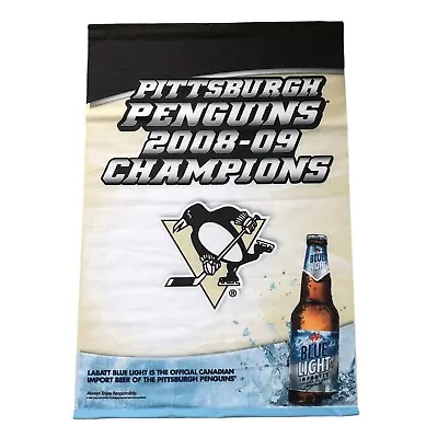 Pittsburgh Penguins Wall Banner Flag 2008 09 Champions Labatt Blue Beer Bar New  • $15.99