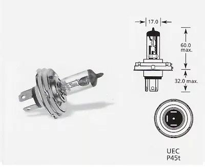 12 Volt 60/55 Watt HB12 P45t Classic Car Headlamp Bulb Halogen Upgrade (Pair) • £11.99