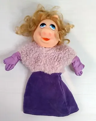 Vintage 1981 MUPPETS Miss Piggy HAND PUPPET Jim Henson PLASTIC HEAD Dakin • $95.37